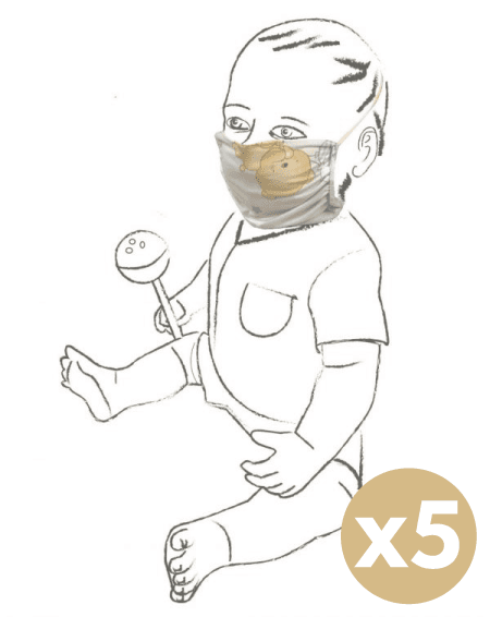 Mascherina lavabile bimba uso civile 5 pezzi