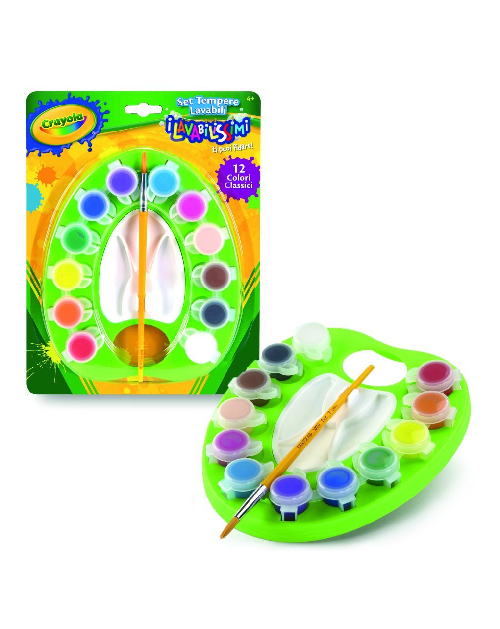 Crayola - lavabilissimi - set 12 tempere ultra lavabili