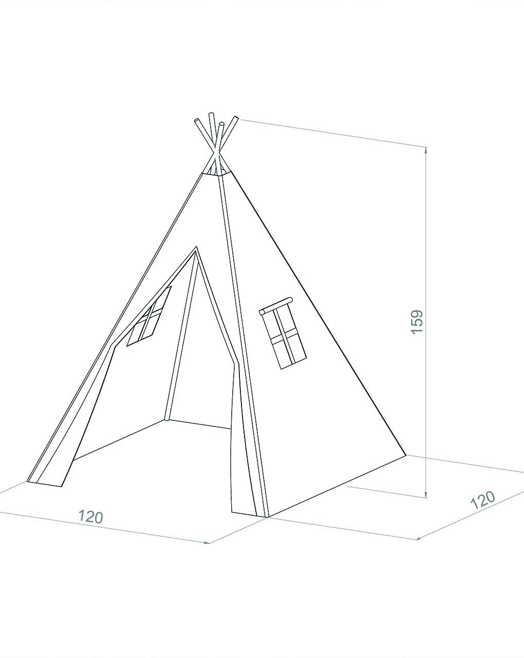 Sunny - teepee tent alba - crema