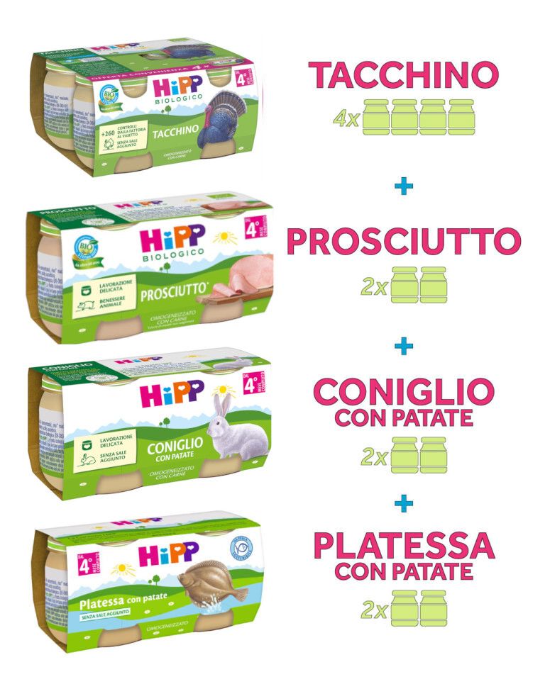 Omogeneizzati hipp - carne e pesce (4m)