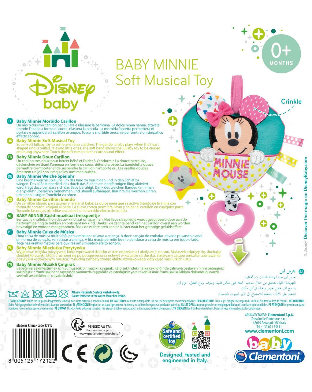 Babyclementoni - baby minnie morbido carillon