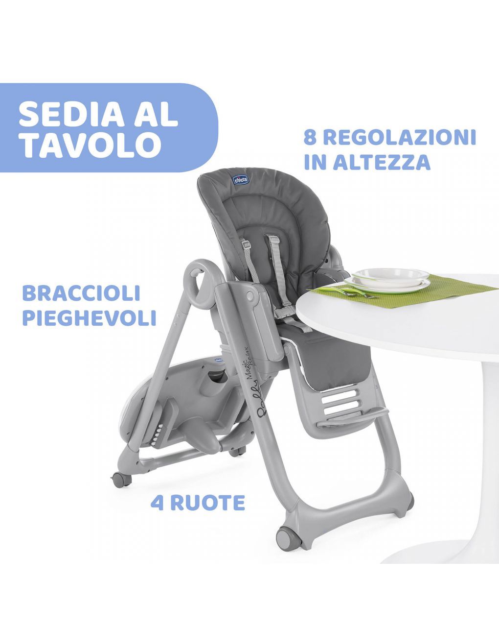 Seggiolone chicco polly magic graphite