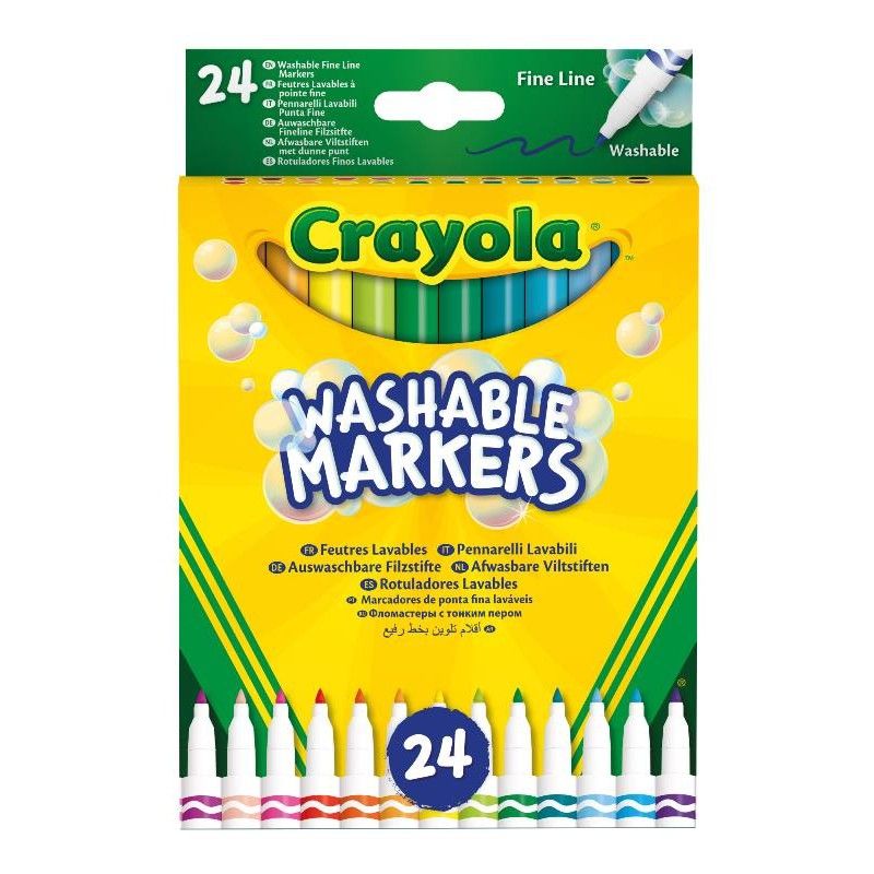 Crayola - 24 pennarelli punta fine super lavabili