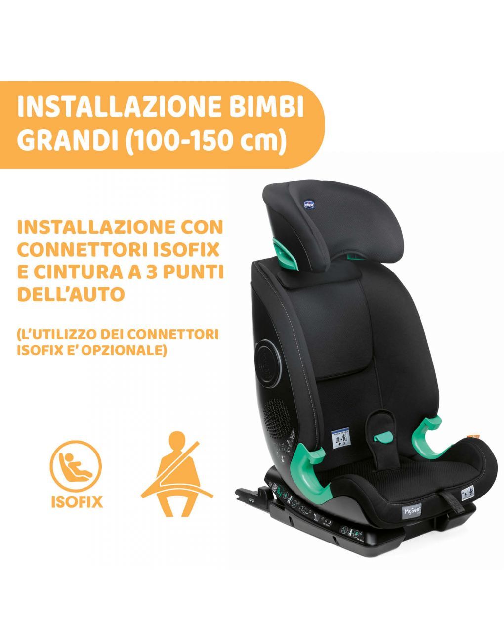 Chicco my seat i-size black 76-150 cm