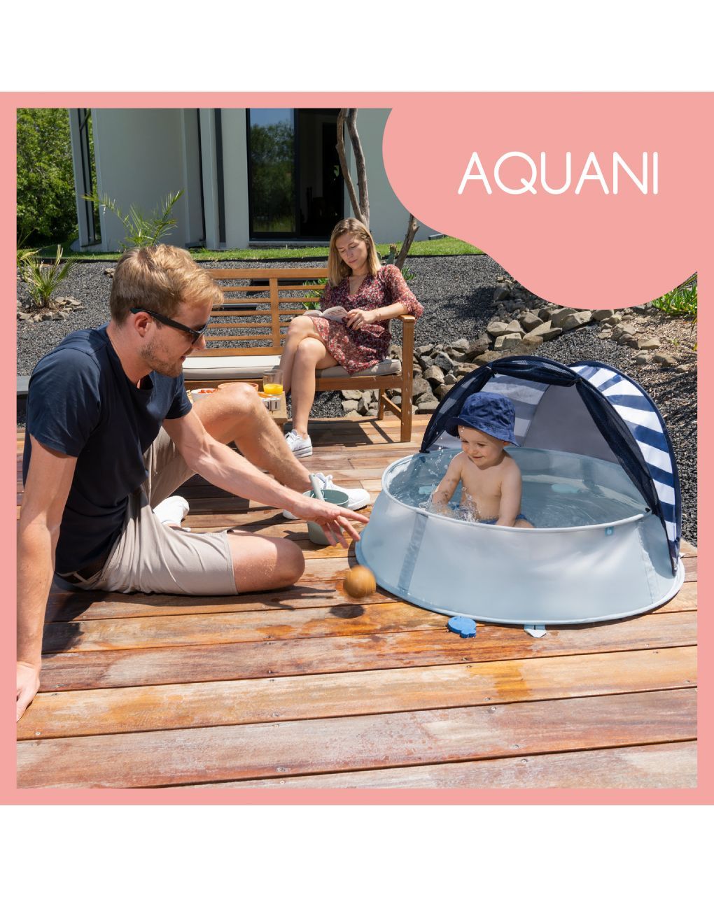 Babymoov aquani box giochi & piscina anti-uv spf 50+ marinière