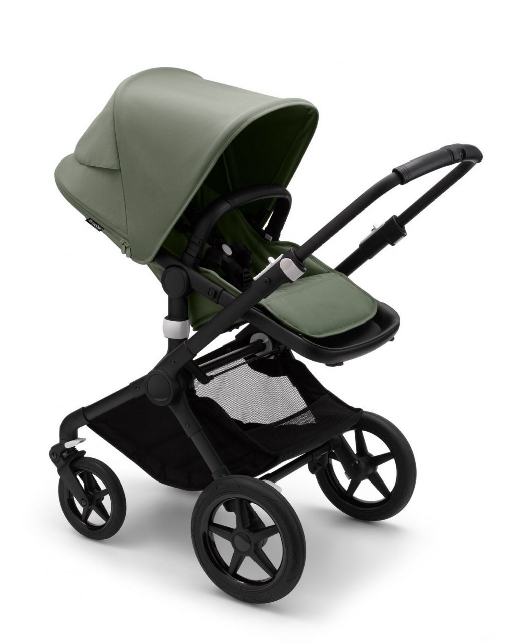 Bugaboo fox 3 navicella e passeggino telaio black, tessuti e cappottina forest green