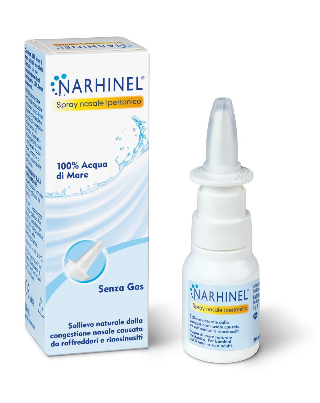 Narhinel - spray nasale ipertonico con acqua di mare - 20 ml