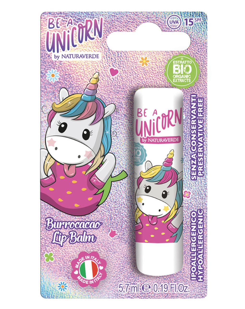 Naturaverde - be a unicorn burrocacao fragola 5,7ml