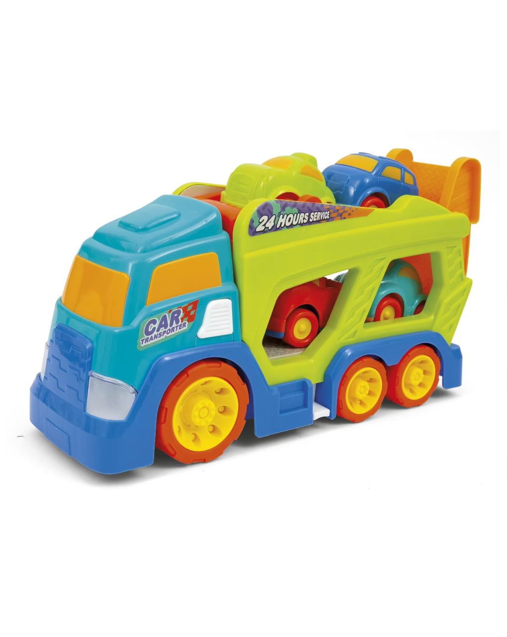 Transporter truck suoni e 4 auto incluse - baby smile