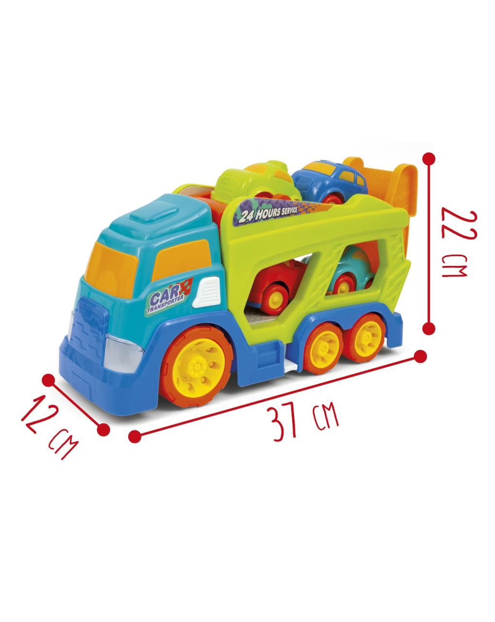 Transporter truck suoni e 4 auto incluse - baby smile
