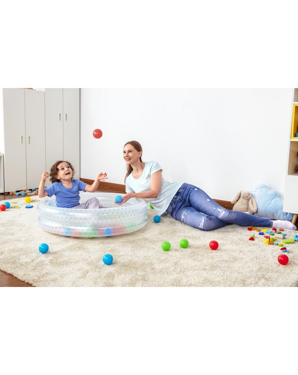 Piscina baby 2 anelli 91x20 altezza - 2 colori assortiti. include 50 palline colorate - bestway