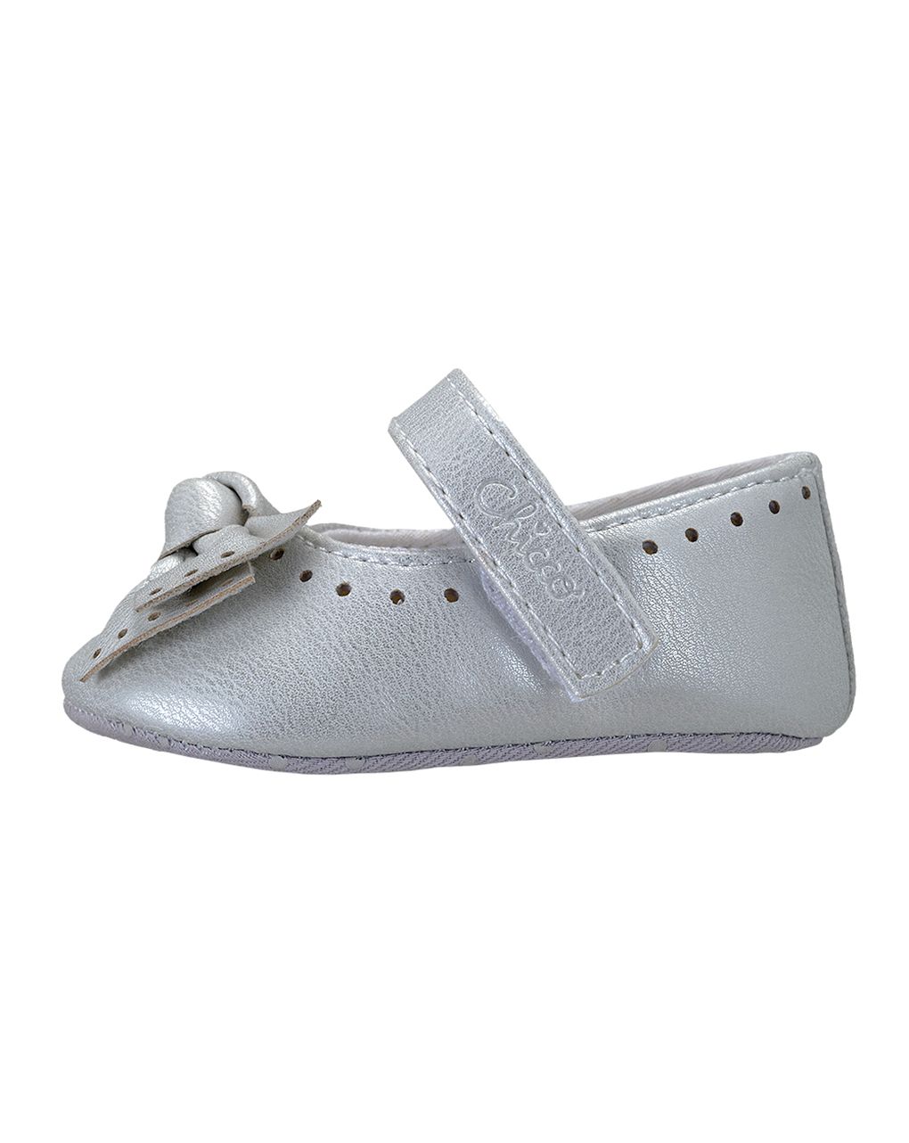 Bebe'/ballerina neya argento con fiocco
