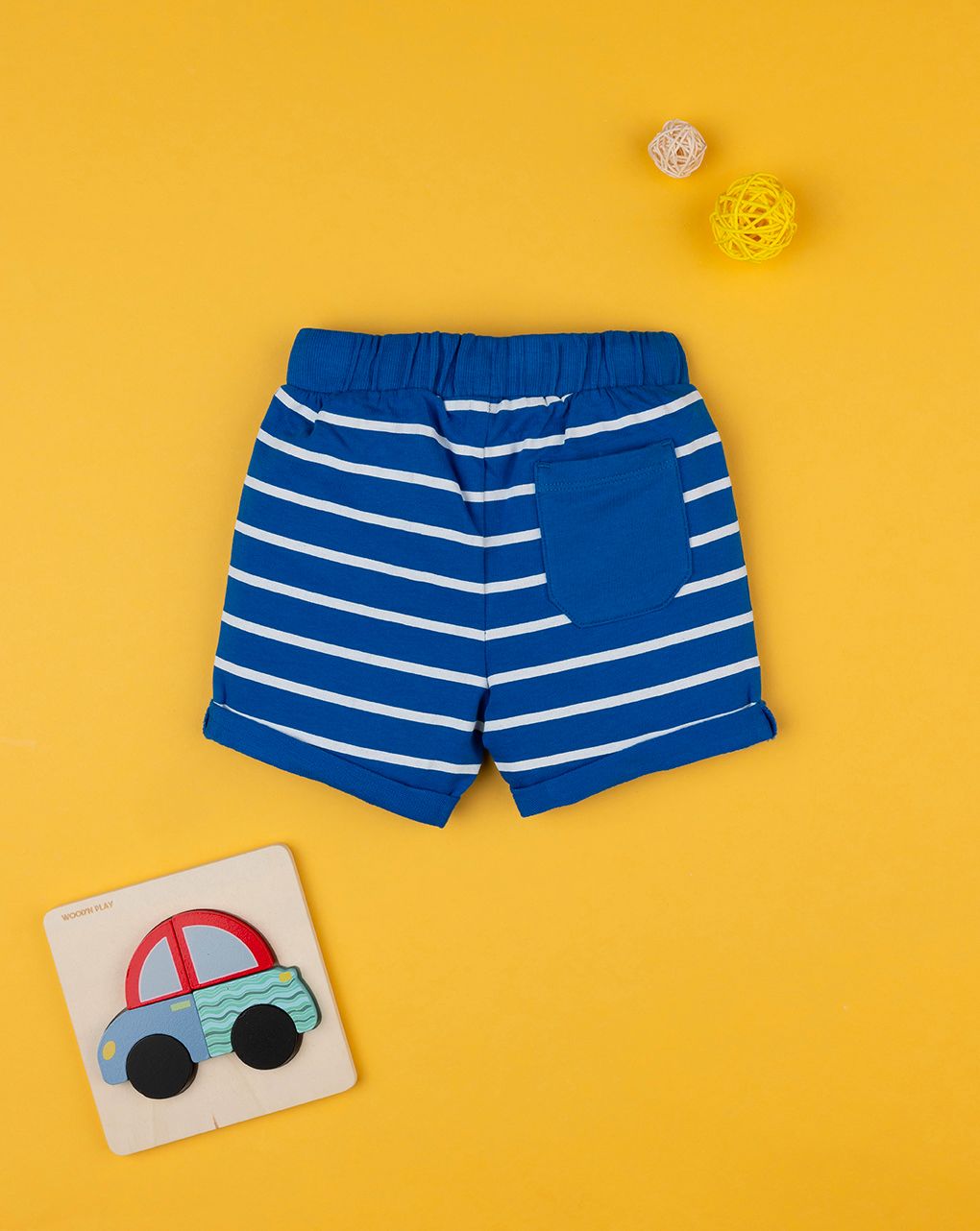Shorts bimbo blu rigato