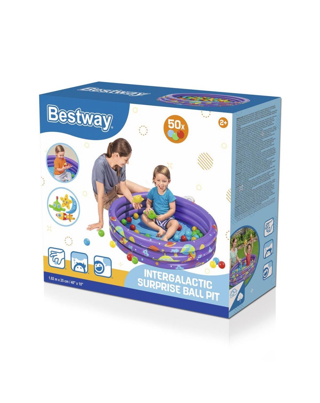 Piscinetta gioco con palline sorpresa intergalattica 102x25 cm - bestway