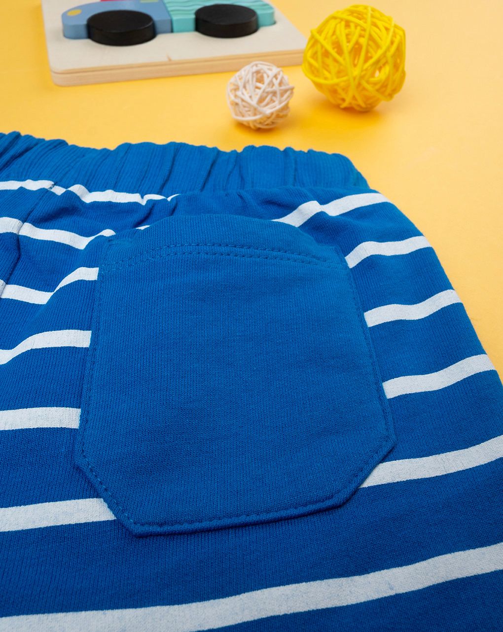 Shorts bimbo blu rigato