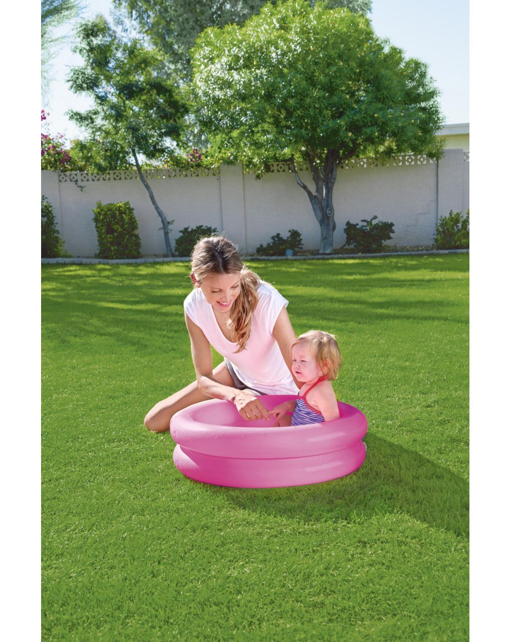 Piscina baby a 2 anelli e fondo disegnato 61x15 cm - 2 colori assortiti - bestway