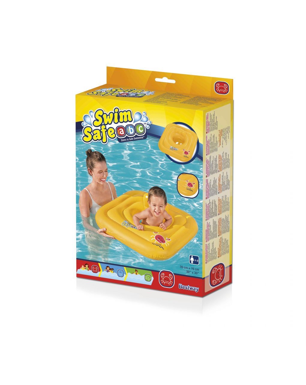 Salvagente mutandina quadrato swim safe abc step a 76x76 cm - bestway