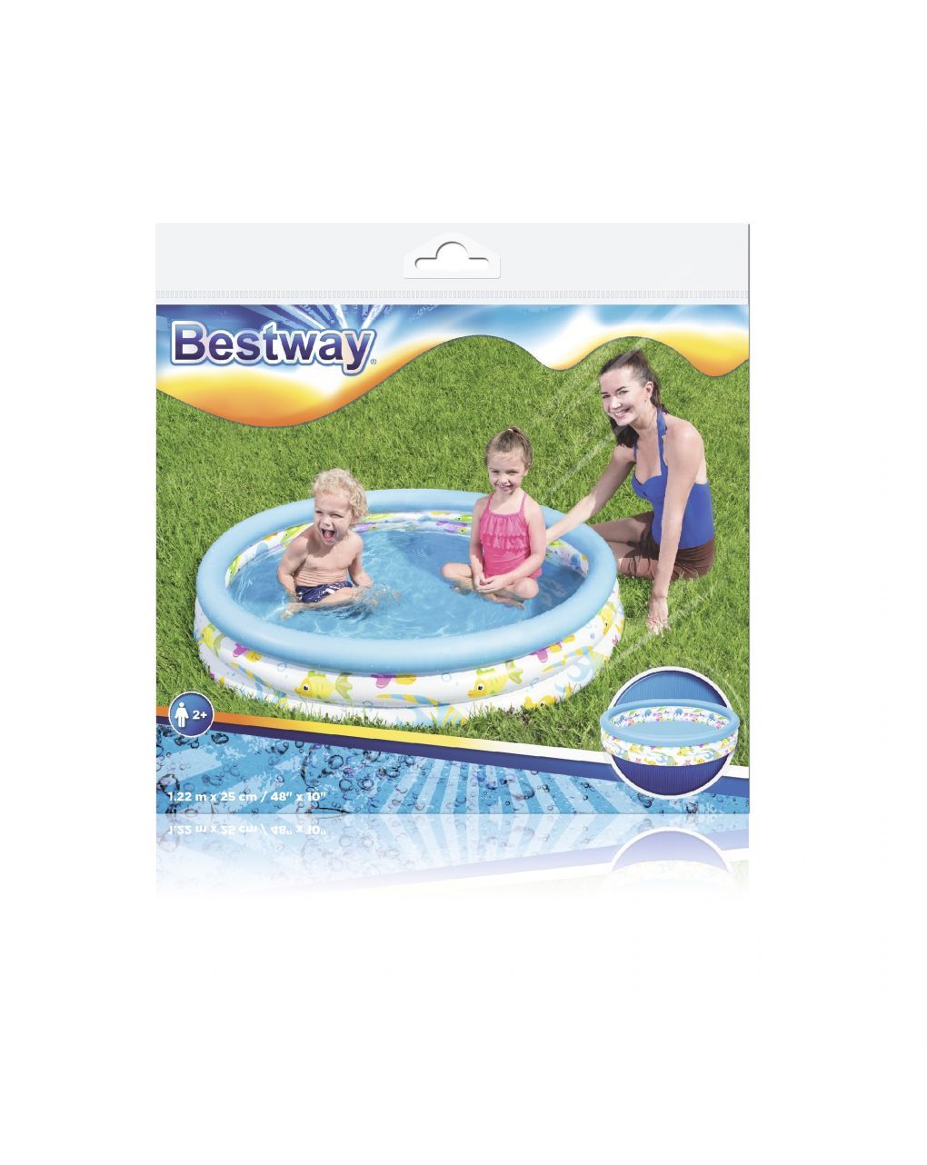 Piscina coral kids a 3 anelli 122x25 cm - bestway