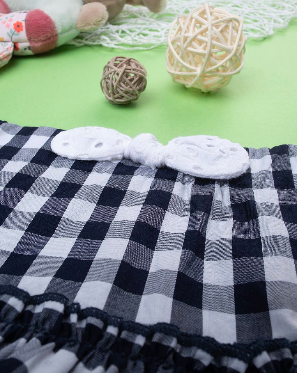 Gonna bimba vichy blu