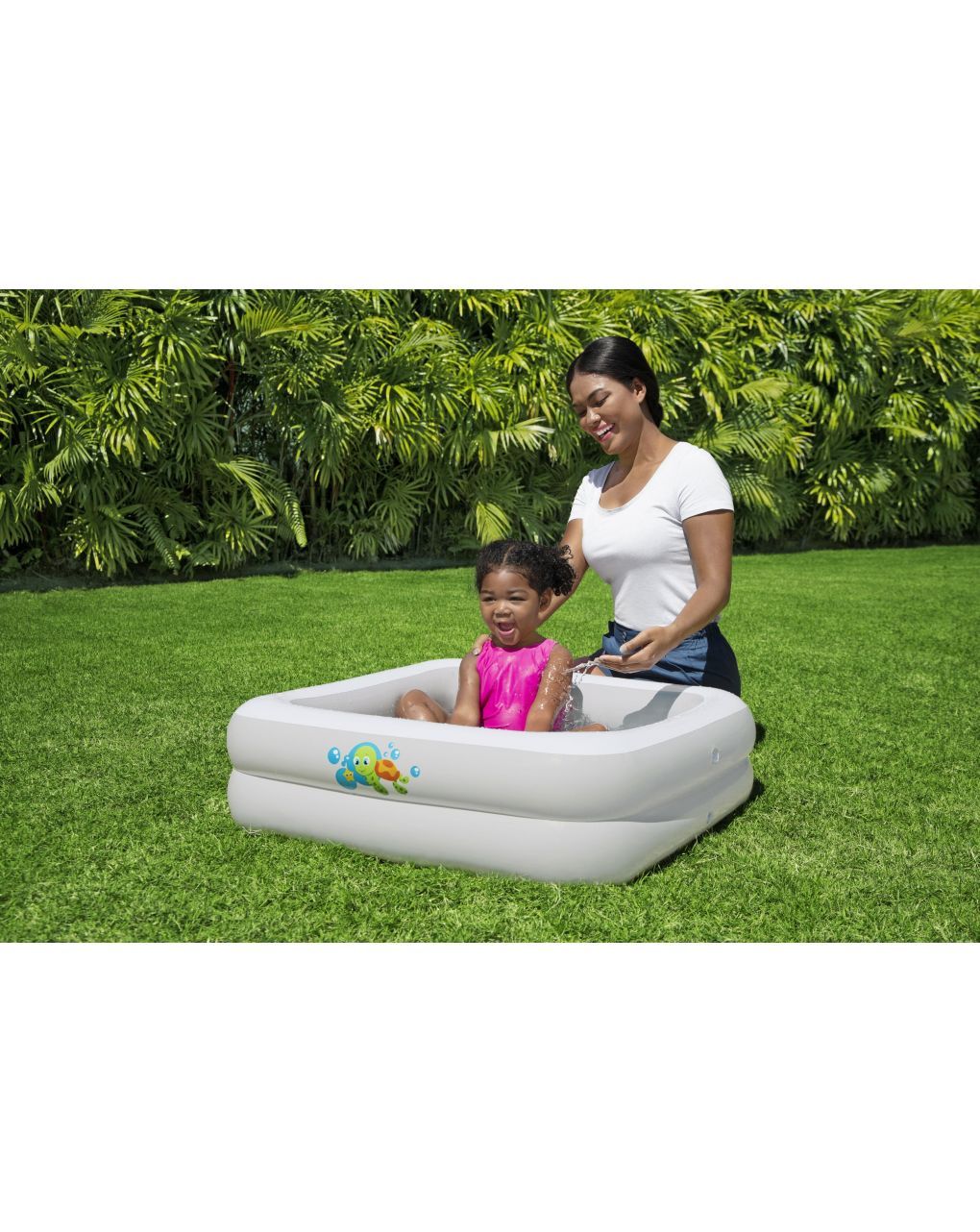 Bagnetto baby tub quadrato con fondo gonfiabile 86x86x25 cm. adatto ai box doccia - bestway