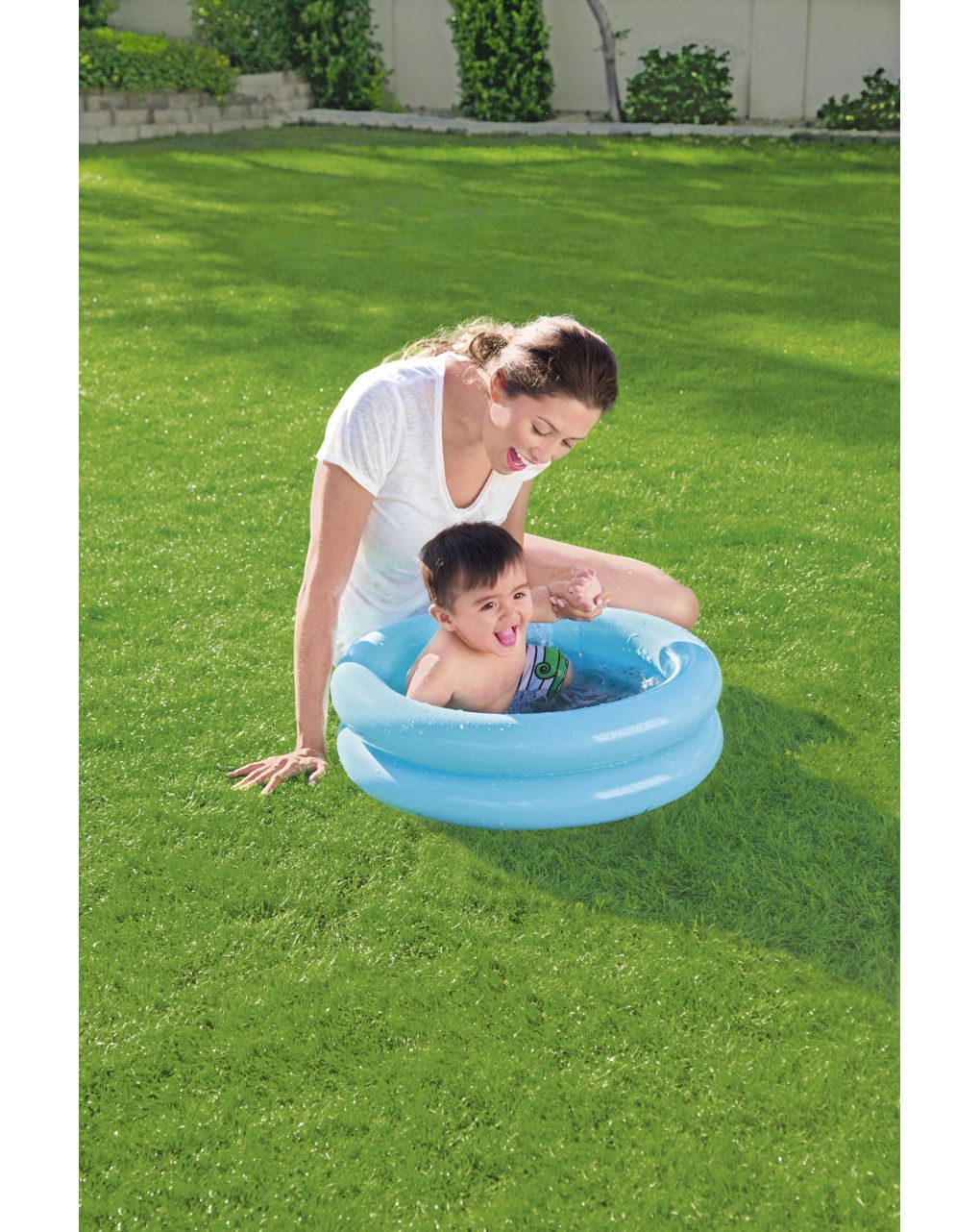 Piscina baby a 2 anelli e fondo disegnato 61x15 cm - 2 colori assortiti - bestway