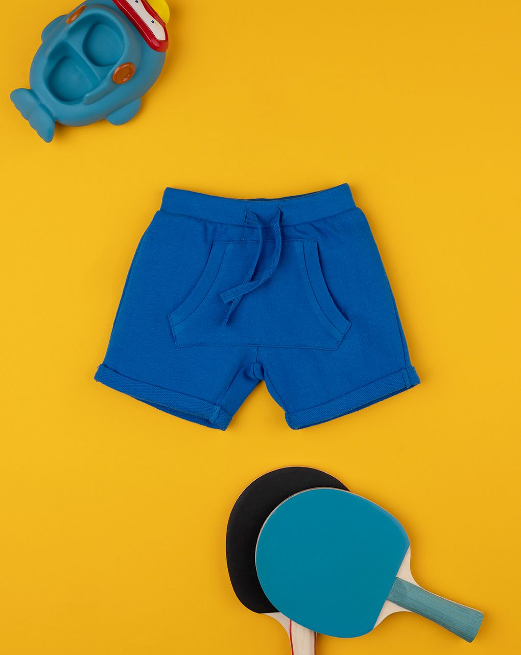 Shorts felpato bimbo blu