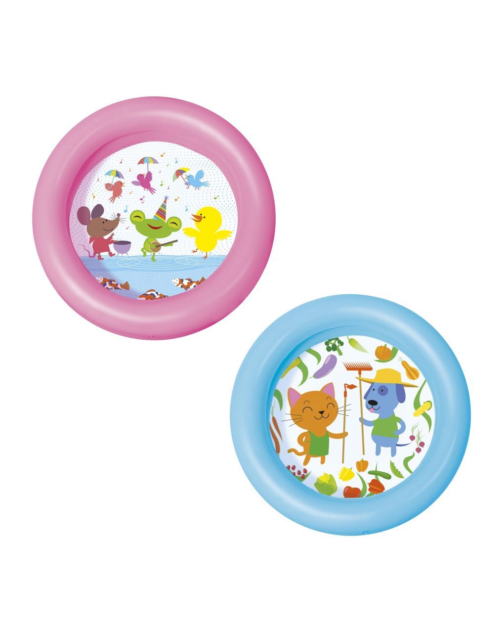 Piscina baby a 2 anelli e fondo disegnato 61x15 cm - 2 colori assortiti - bestway