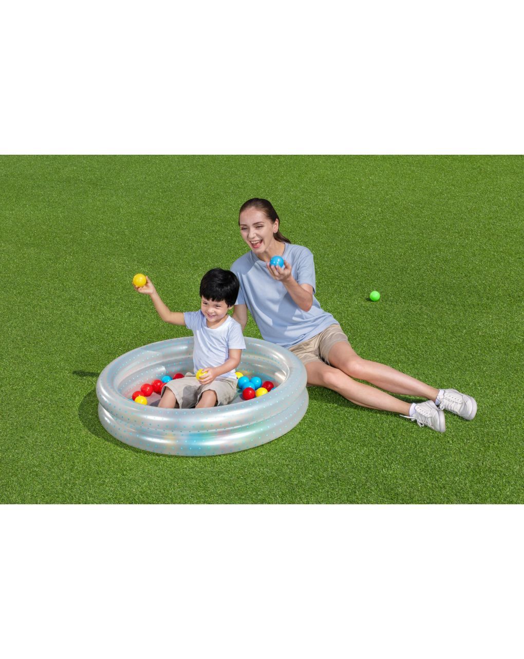 Piscina baby 2 anelli 91x20 altezza - 2 colori assortiti. include 50 palline colorate - bestway