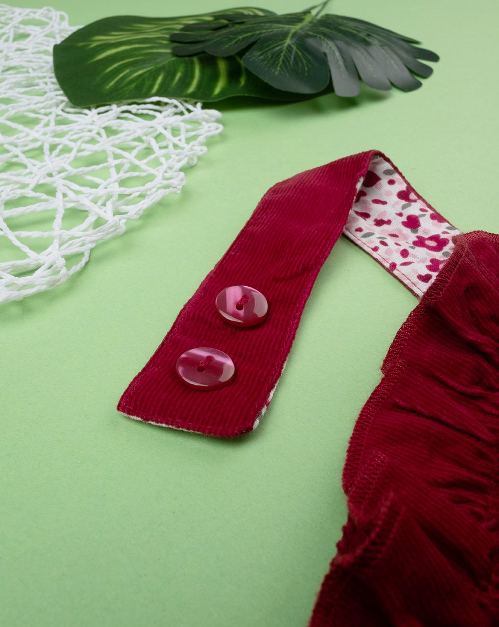 Dungaree bimba bordeaux fiori