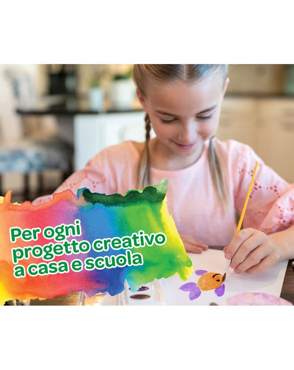 Tavolozza del pittore set con 12 aquerelli e pennello - crayola