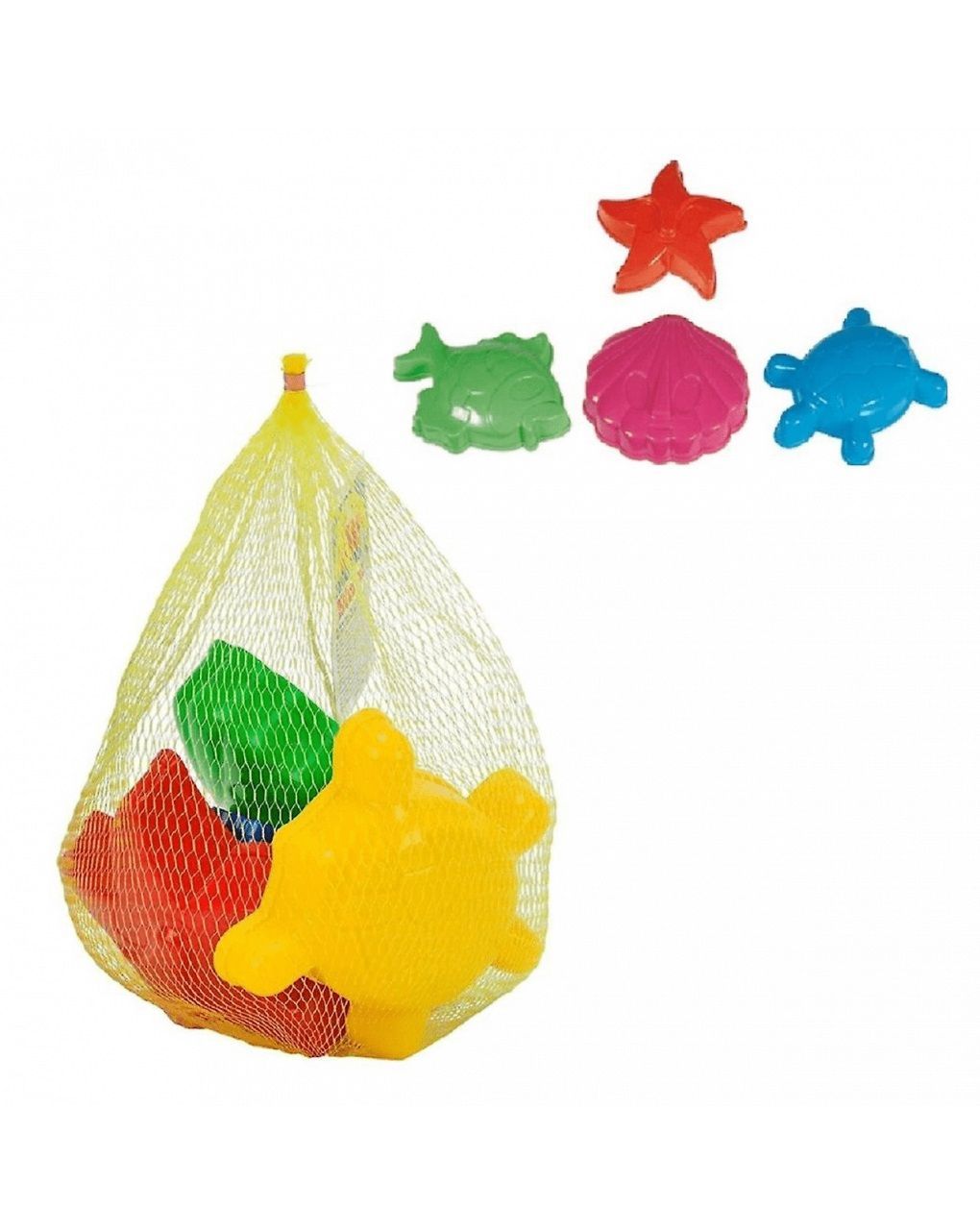 4 formine medie in rete per la sabbia - androni giocattoli