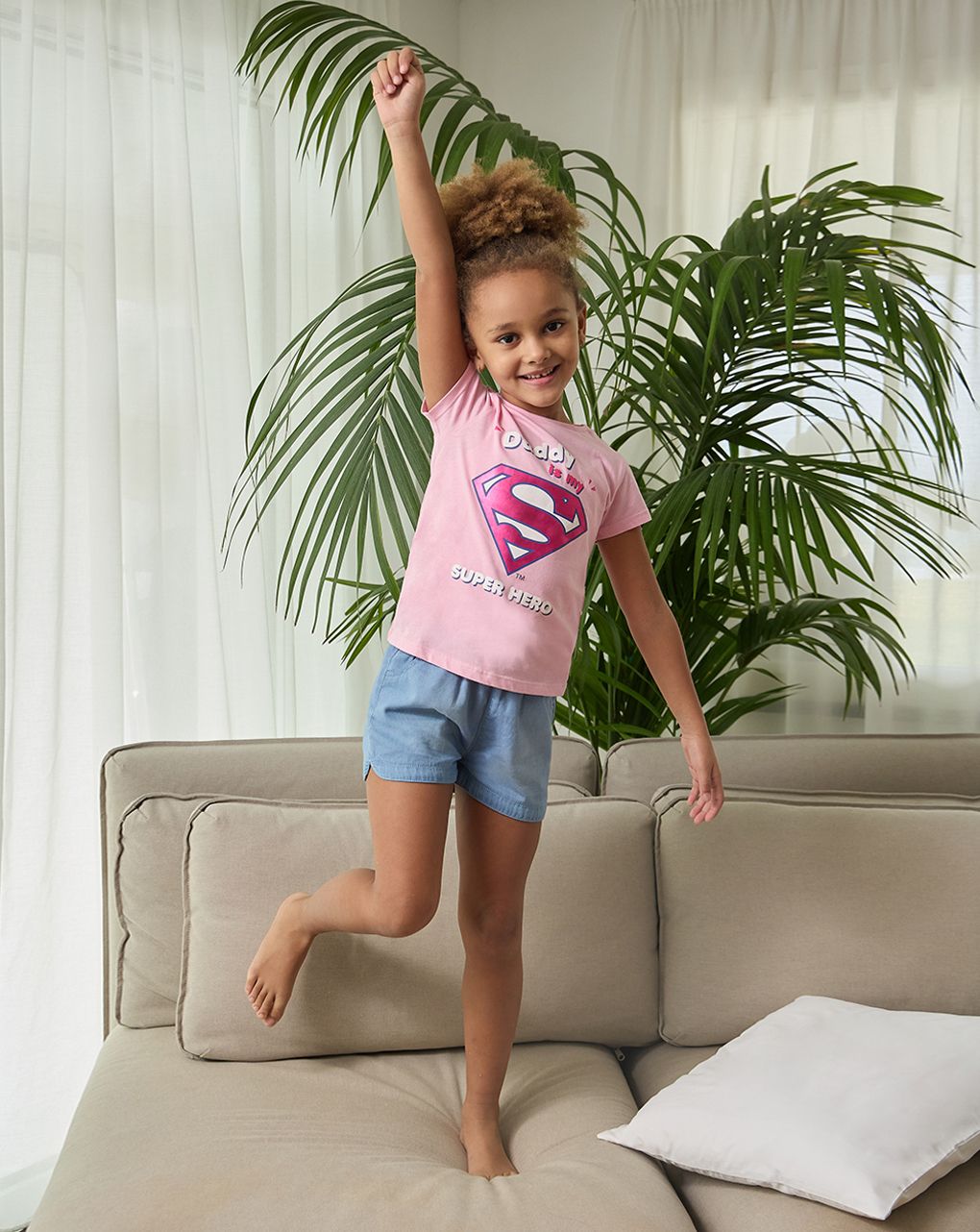 T-shirt jersey bambina "super hero"