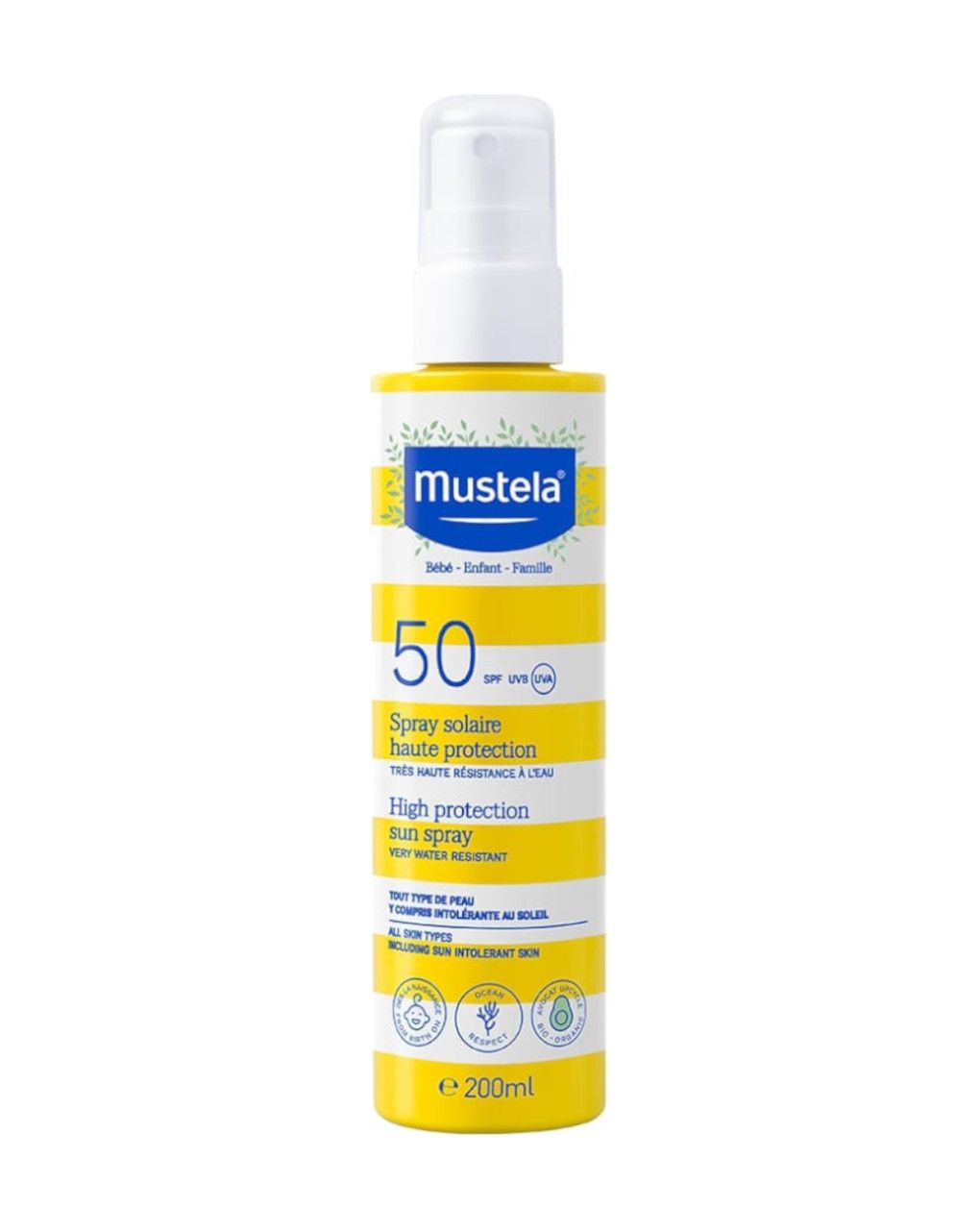 Spray latte solare spf50 protezione alta 200ml - mustela