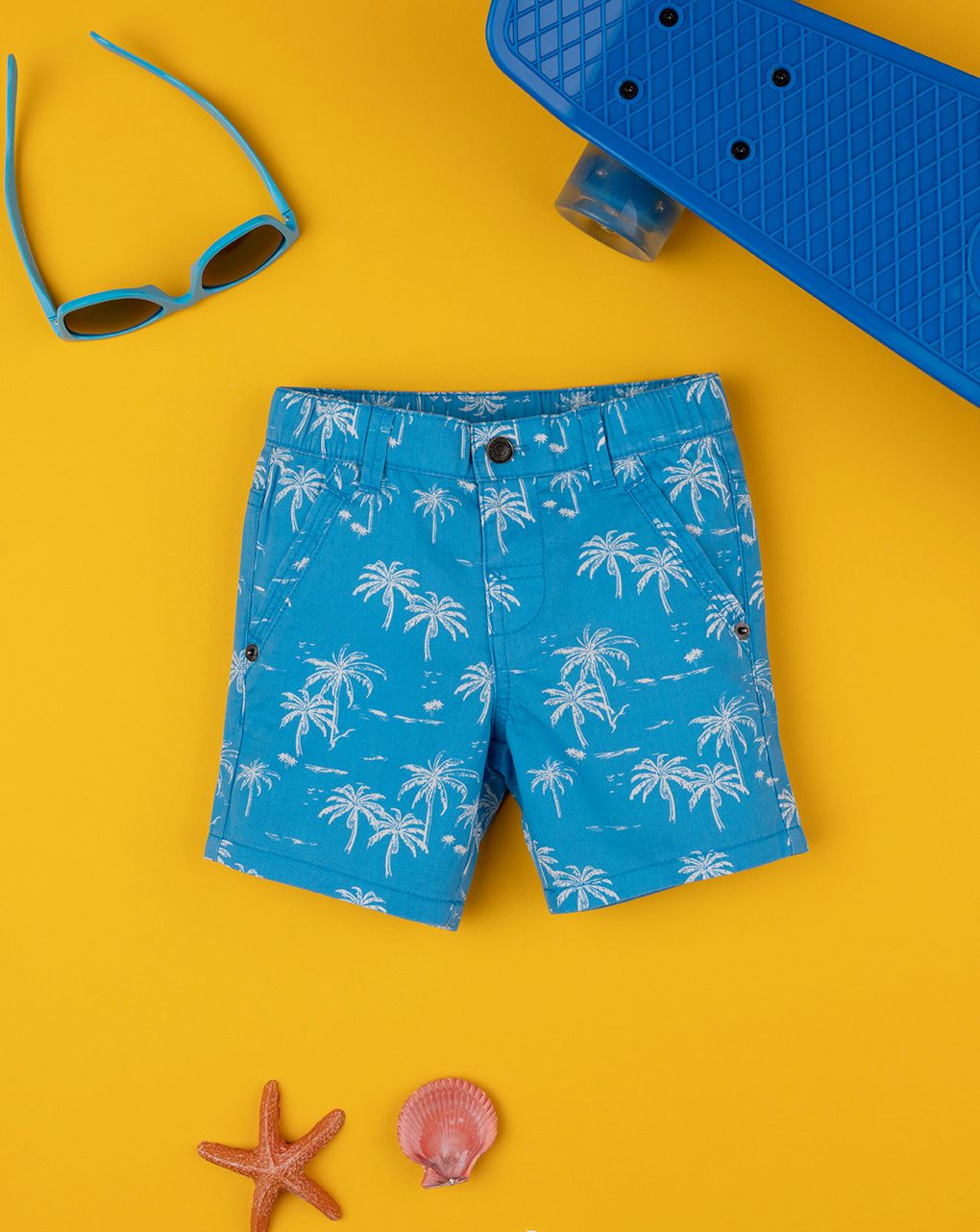 Bermuda azzurro bimbo twill allover