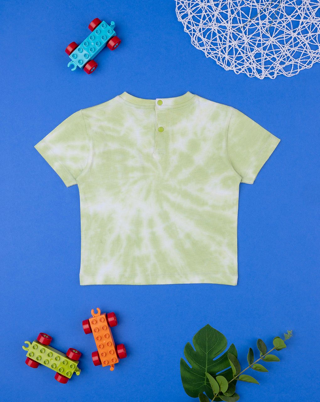 T-shirt bimbo tie-dye con stampa
