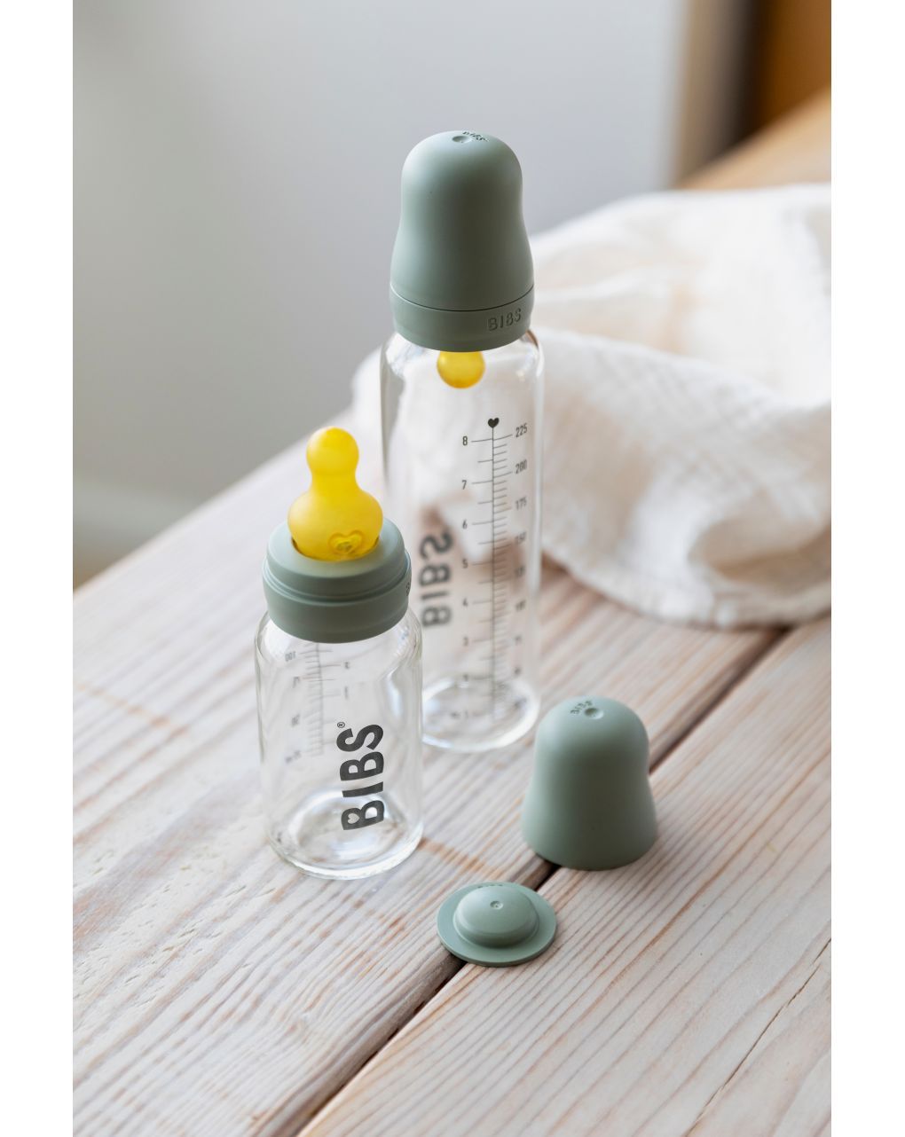 Set completo biberon verde salvia - bibs