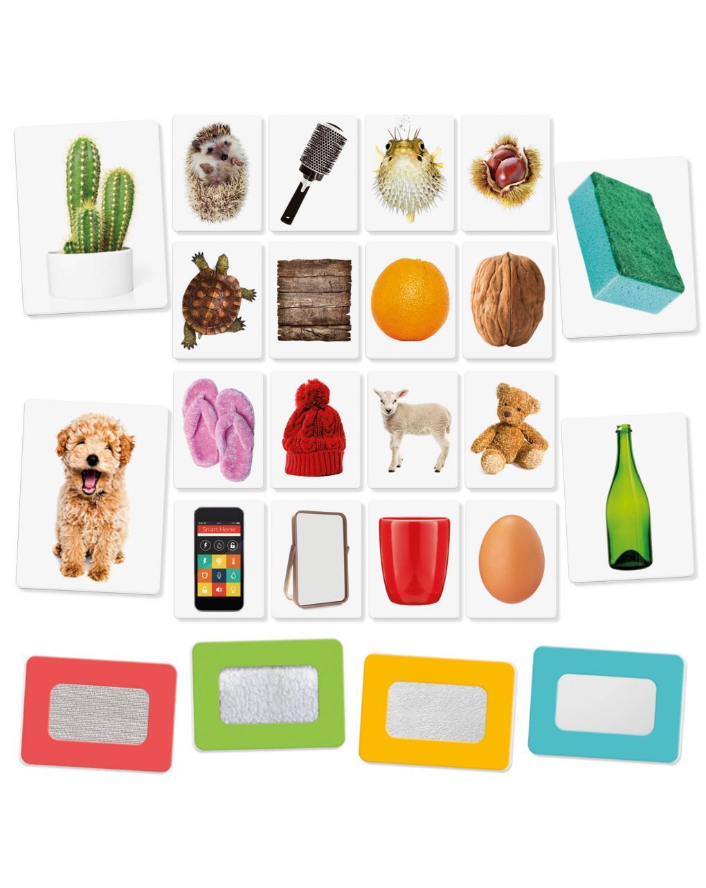 Flashcards tactile montessori. osserva tocca e senti! 1/4 anni - headu