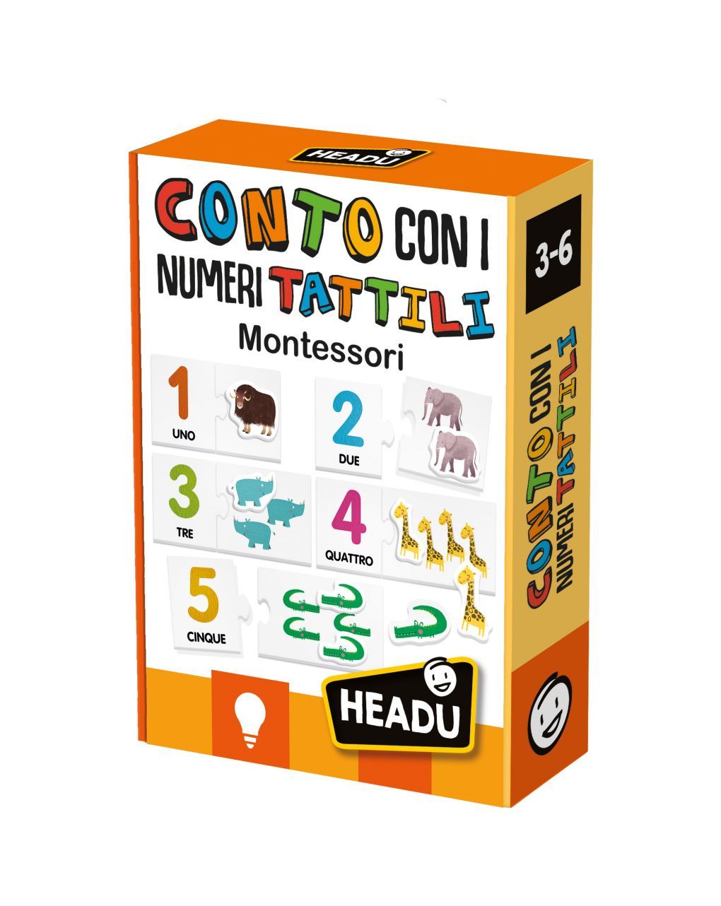 Conto con i numeri tattili montessori. tocca e scopri i numeri e le quantità! 3/6 anni - headu