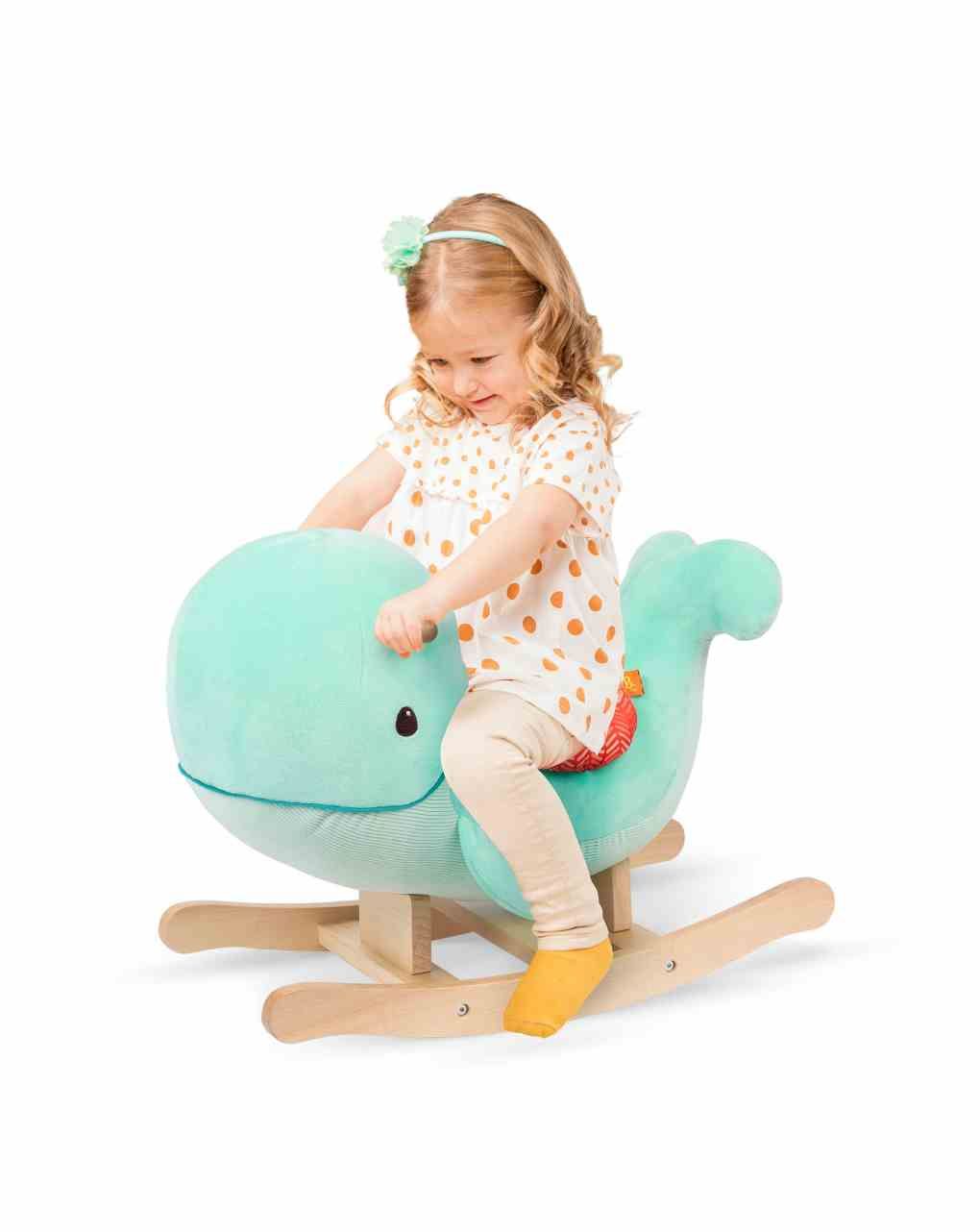 Whale rocker balena a dondolo in legno 18+ mesi - b. toys