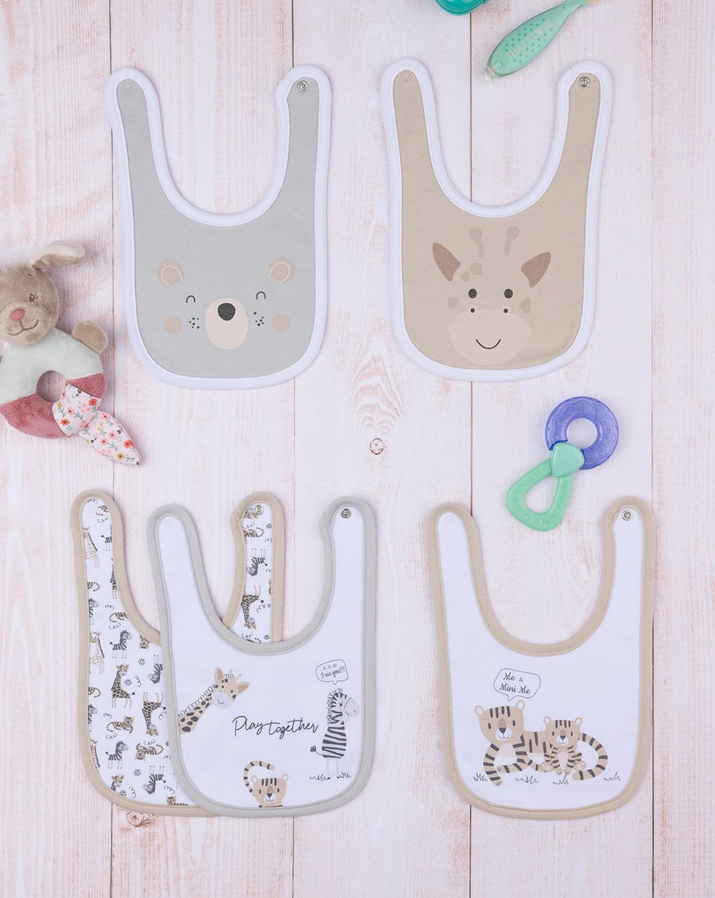 Set 5 pezzi bavaglini jungle