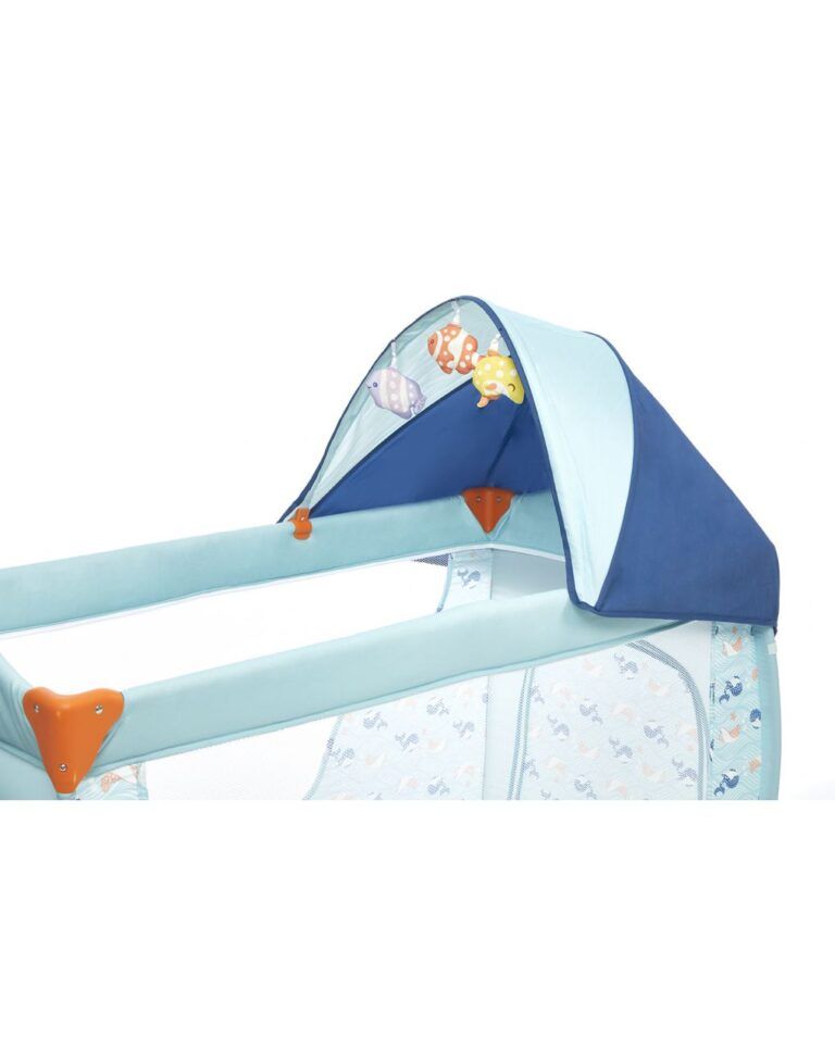 Lettino da viaggio deluxe ocean fish blue - giordani