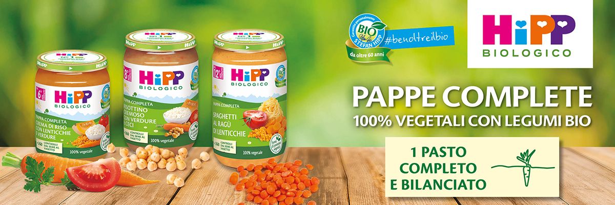 Sono arrivate le nuove Pappe Complete 100% vegetali HiPP Biologico!