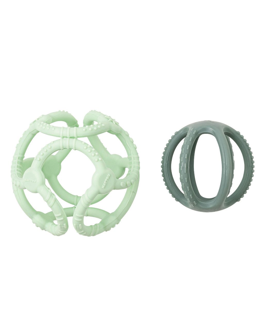 Set 2 palline in silicone verde - nattou