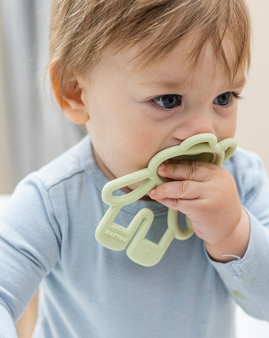 Sonaglio dentizione pop-it in silicone verde - nattou
