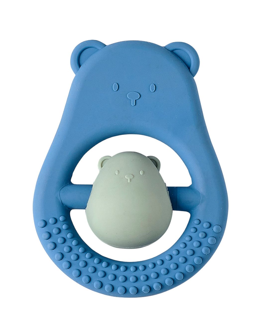 Sonaglio dentizione in silicone azzurro e verde - nattou