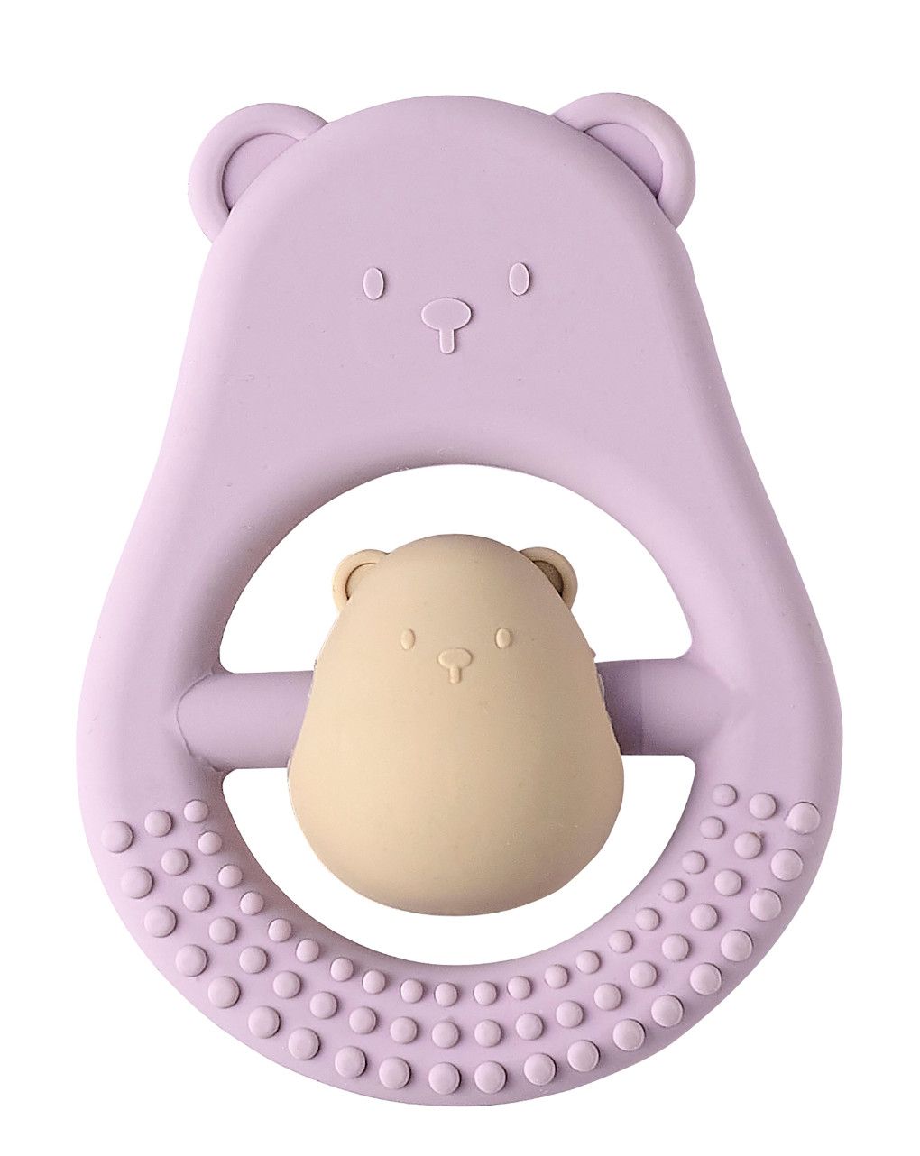 Sonaglio dentizione in silicone rosa e sabbia - nattou