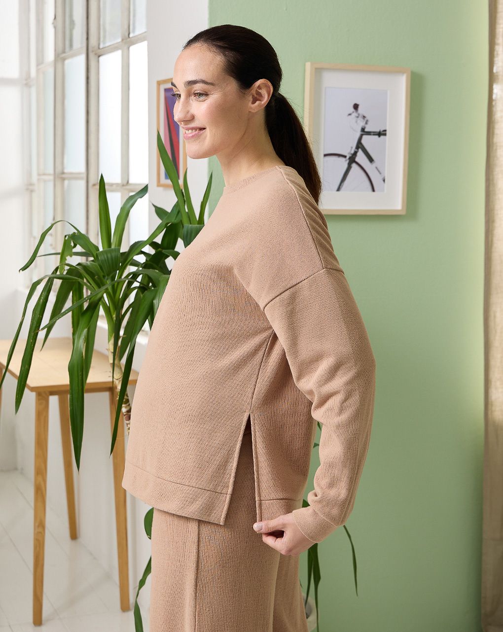 Felpa premaman beige