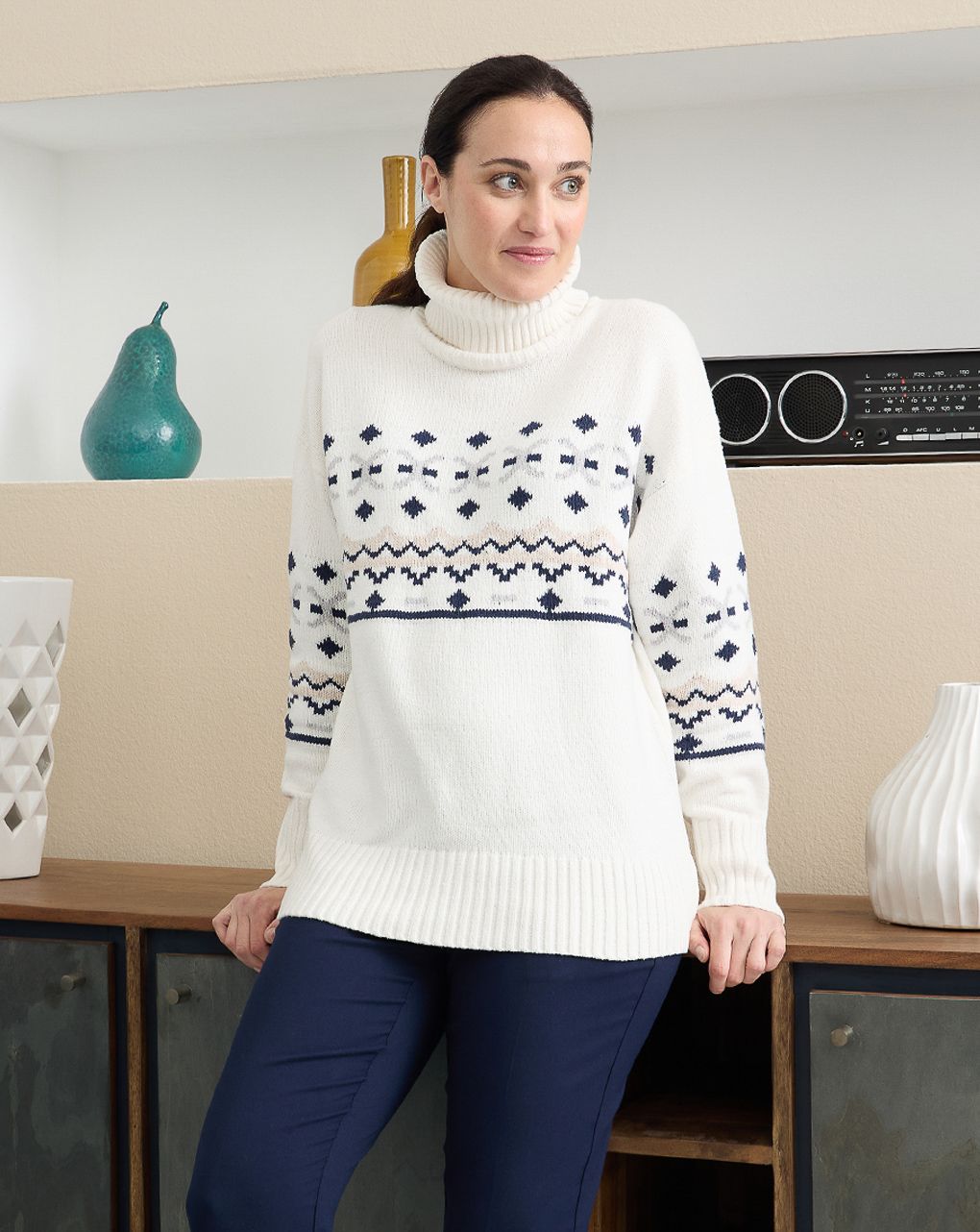 Maglione premaman con collo alto