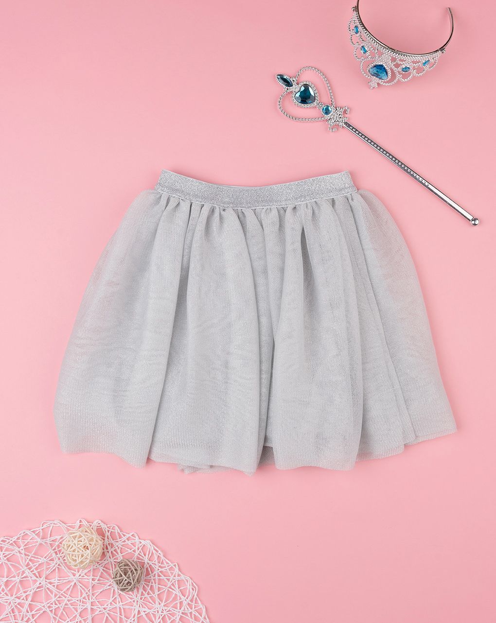 Gonna tulle bimba grigia