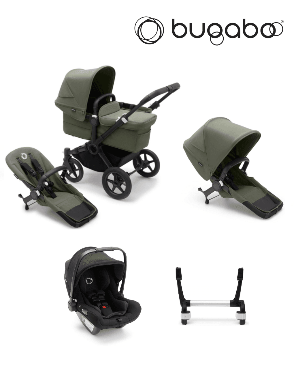 Fratellare donkey 5 - 2 sedute + 1 navicella + 1 seggiolino auto - bugaboo